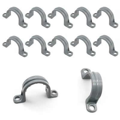 12-Pack 1/2" PVC Pipe Mounting Straps - Plastic Conduit Clamps for Electrical Cables & Plumbing Pipes (2-Hole Design)