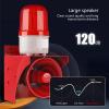 LED Industrial Siren Alarm, 120dB Waterproof Warning Security Strobe Light, for School Factory Home Farm, Adjustable Volume view 3