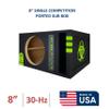 8" Single Competition Ported Sub Box Speaker Enclosure Vented 8" Car Audio Subwoofer Box Custom Design view 2