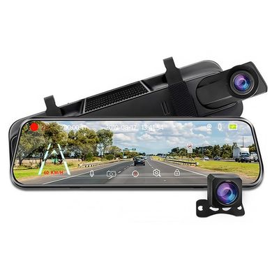 10'' Mirror Dash Cam for Mitsubishi Outlander Sport 2011 2012 2013 2014 2015, Rear View Mirror Camera Night Vision 2K+1080P 32GB, Full Touch Screen Loop Recording 170 Wide Angle Parking