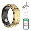 Smart Ring Health Tracker for Women Men, Heart Rate/Blood Oxygen/Sleep Tracker/Step Counter, Fitness Ring with Magnetic Charging Case, 5ATM Waterproof for IOS & Android, No Subscription Fee- Gold 8-1 view 1