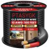 PTASYGK 12/2 Outdoor Speaker Wire - Direct Burial Speaker Cables CL3 CL2 Rated 100 Feet, UV Resistant CCA Cable for Garden, Patio, Pool Audio Systems view 1