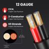 PTASYGK 12/2 Outdoor Speaker Wire - Direct Burial Speaker Cables CL3 CL2 Rated 100 Feet, UV Resistant CCA Cable for Garden, Patio, Pool Audio Systems view 3
