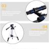 Telescope, 70MM Refraction Astronomical HD Coated Glass Optical Lens, Portable Tripod for Beginners Outdoor Travel Viewing,White,for Indoor/Outdoor view 2