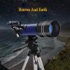 Telescope, 70MM Refraction Astronomical HD Coated Glass Optical Lens, Portable Tripod for Beginners Outdoor Travel Viewing,White,for Indoor/Outdoor view 3