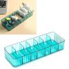Pilipane Cable Organizer Box Multiple Compartments Remote Control Charger Cord Storage Box for Home Desktop Office Plastic 26x9.5x4.5cm (Transparent Green) view 2