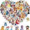 100pcs Cartoon Disney Mix Stickers for Kids, Cute Character Waterproof Vinyl Decal for Adult Teen Boy Girl Water Bottle Laptop Phone Skateboard Guitar Notebook Computer Luggage view 1