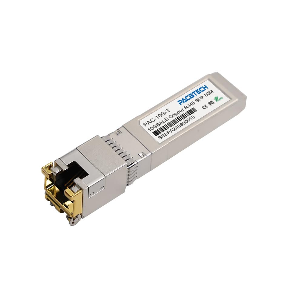 - + - , 10Gbe SFP+ Copper Ethernet CAT6a Module, for Cisco SFP-10G-T-S, Ubiquiti UniFi, Fortinet, and More (10GBase-T(80m), 4)