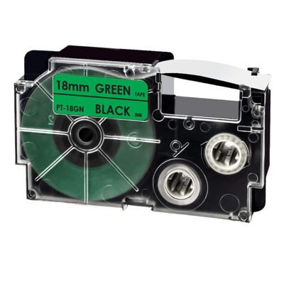 1PK Mixed Color XR-18WE XR-18RD XR-18X XR-18YW XR-18GN 3/4" 18mm Label Tape Works with KL-120 KL-HD1-IH KL-750 KL-780 Compatible Label Maker(Black on Green)