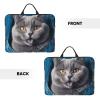 14 inch Laptop Sleeve with Handle Shockproof Laptop Bag Waterproof Computer Cover Bag Blue cat Sticking Out Tongue Briefcase view 2