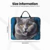 14 inch Laptop Sleeve with Handle Shockproof Laptop Bag Waterproof Computer Cover Bag Blue cat Sticking Out Tongue Briefcase view 3