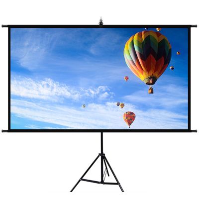Indoor Outdoor Projector Screen with Stand, 16:9 Portable Cinema Screen with Height Adjustable, Iron Frame, Wall Mount or Floor-Standing(84inch/186x105cm)