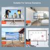 Indoor Outdoor Projector Screen with Stand, 16:9 Portable Cinema Screen with Height Adjustable, Iron Frame, Wall Mount or Floor-Standing(84inch/186x105cm) view 3