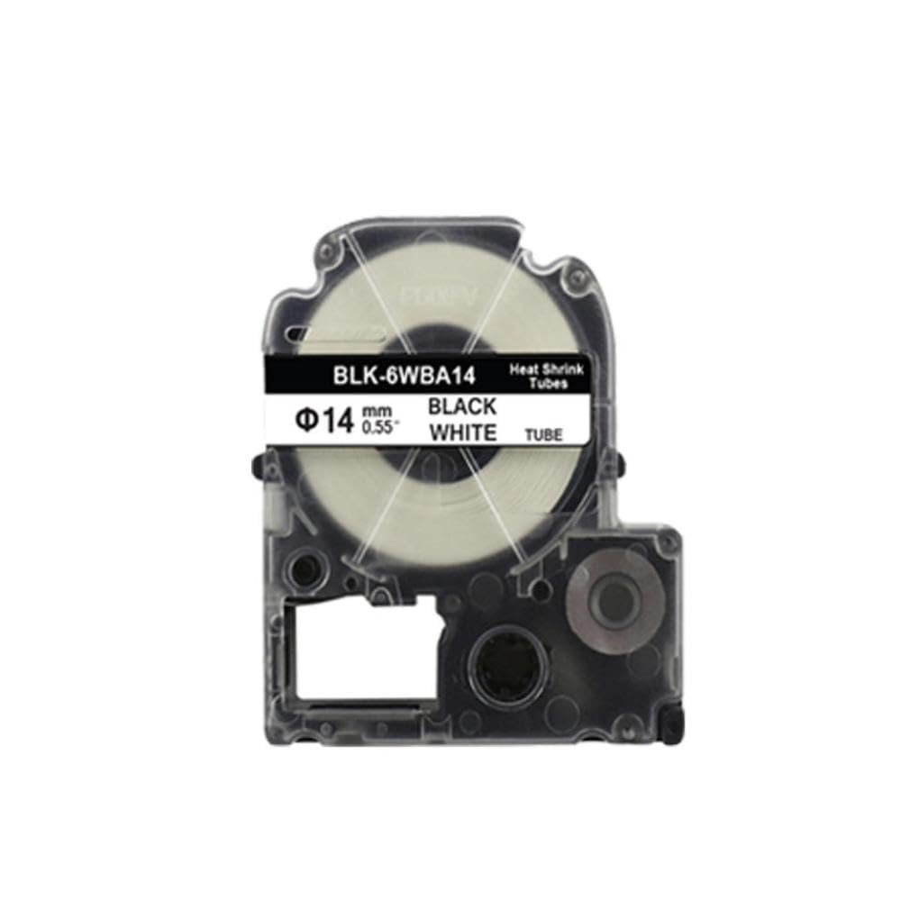 3 5 7 11 24mm Heat Shrink Tube Label SU5S SU11S SU5Y SU11Y SU7Y SU7W Compatible with Label Printers Like LW 300 LW 400 LW 600(14 mm White)