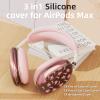 CozyNestCY Cute Pink Bow Turtle Clear Case for Airpods Max Headphones Kawaii Sea Print Soft TPU Ear Cups Cover Anti-Scratch Silicone Ear Pad Protective Case Girl Headband Cover for Apple Airpods Max view 3