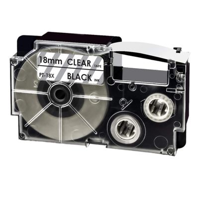 1PK Mixed Color XR-18WE XR-18RD XR-18X XR-18YW XR-18GN 3/4" 18mm Label Tape Works with KL-120 KL-HD1-IH KL-750 KL-780 Compatible Label Maker(Black on Clear)