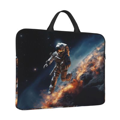 14 inch Laptop Sleeve with Handle Shockproof Laptop Bag Waterproof Computer Cover Bag Astronaut Flying in Space Briefcase