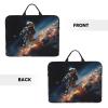14 inch Laptop Sleeve with Handle Shockproof Laptop Bag Waterproof Computer Cover Bag Astronaut Flying in Space Briefcase view 2