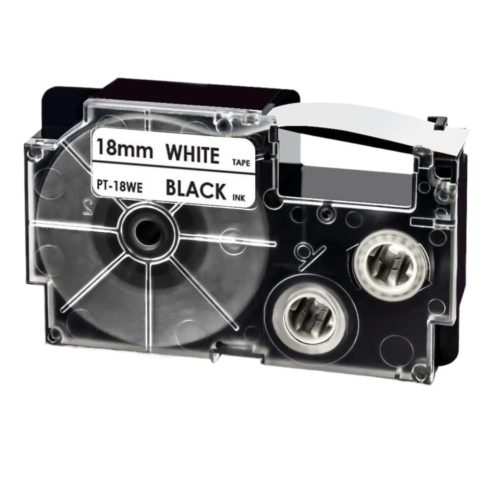 1PK Mixed Color XR-18WE XR-18RD XR-18X XR-18YW XR-18GN 3/4" 18mm Label Tape Works with KL-120 KL-HD1-IH KL-750 KL-780 Compatible Label Maker(Black on White)