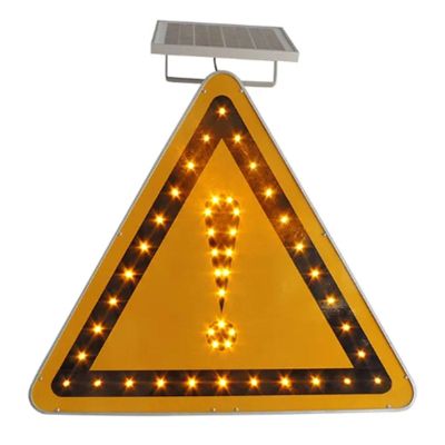 Solar-Yellow Triangle Danger Warning Signs 27.5 Inches Rust-Free Aluminum Street Sign Warning Reflective Easy To Install