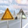 Solar-Yellow Triangle Danger Warning Signs 27.5 Inches Rust-Free Aluminum Street Sign Warning Reflective Easy To Install view 2