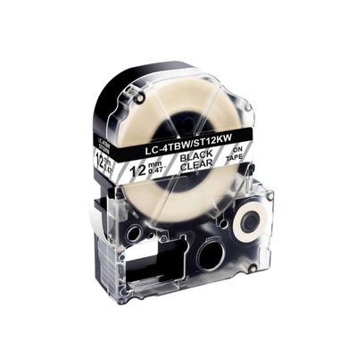 1 PK 12mm ST12KW SS12KW SD12KW SC12GW SC12YW SC12BW SC12RW Label Tape Compatible with Label Printers Like LW300 SR150 LW400 and Similar Models(Black on Clear)
