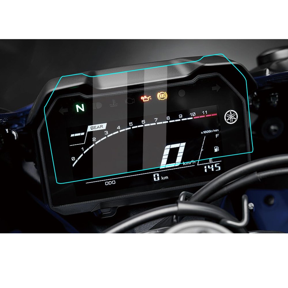 BYEMTTY Motorcycle Dashboard Screen Protector Film for Yamaha YZF-R7 2022+, Ultra Clear, Scratch Resistant, UV Heat Protection, 5H Hardness, with Installation Kit