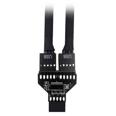 FTOMIKA Motherboard Header Splitter USB2.0 9 Pin to USB3.0 19Pin Extension Cable Adapter for RGB Lamp Fan
