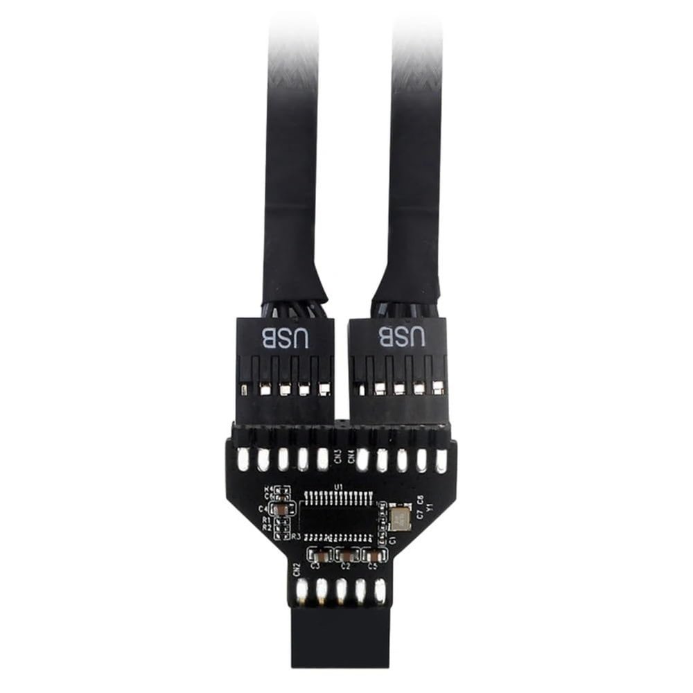 FTOMIKA Motherboard Header Splitter USB2.0 9 Pin to USB3.0 19Pin Extension Cable Adapter for RGB Lamp Fan