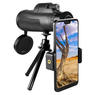 , 40x60, High Definition BAK4 Prism Monocular, Waterproof Fogproof Monoculars Scope with Smartphone Holder, Tripod, for Wildlife Bird Watching Hunting