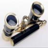 , 3x25 Brass Coated Lens Binocular Telescope Opera Theater Glasses with Retractable Handle for Watching Women Girls Gifts, White view 2