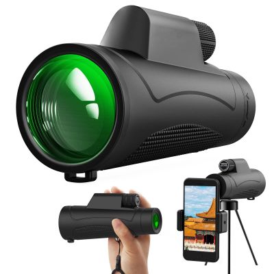 10x42 with Smartphone Holder Tripod for Adults Kids, HD Compact Compact Waterproof Monocular Scope with Clear for Bird Watching Hunting Hiking Travel Camping