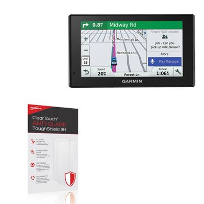 BoxWave Screen Protector Compatible with Garmin DriveSmart 50LMTHD - ClearTouch Anti-Glare ToughShield 9H (2-Pack), Anti-Glare 9H Tough Flexible Film Screen Protector