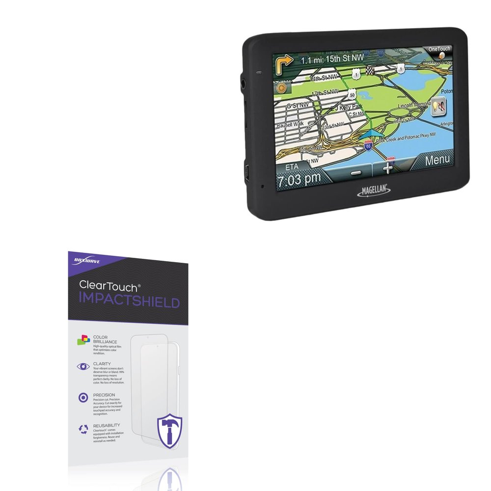 BoxWave Screen Protector Compatible with Magellan RoadMate 2620-LM - ClearTouch ImpactShield (2-Pack), Impenetrable Screen Protector Flexible Film