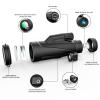 12x42 with Smartphone Holder Tripod for Adults Kids, HD High Power Waterproof Monocular Scope for Bird Watching Hunting Hiking Travel Camping view 2