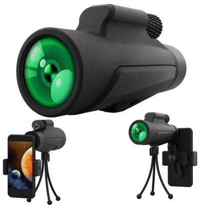 10x42 HD with Smartphone Holder Tripod, Compact High Power Waterproof Portable Monocular Scope with Clear for Bird Watching Hunting Hiking Travel Camping
