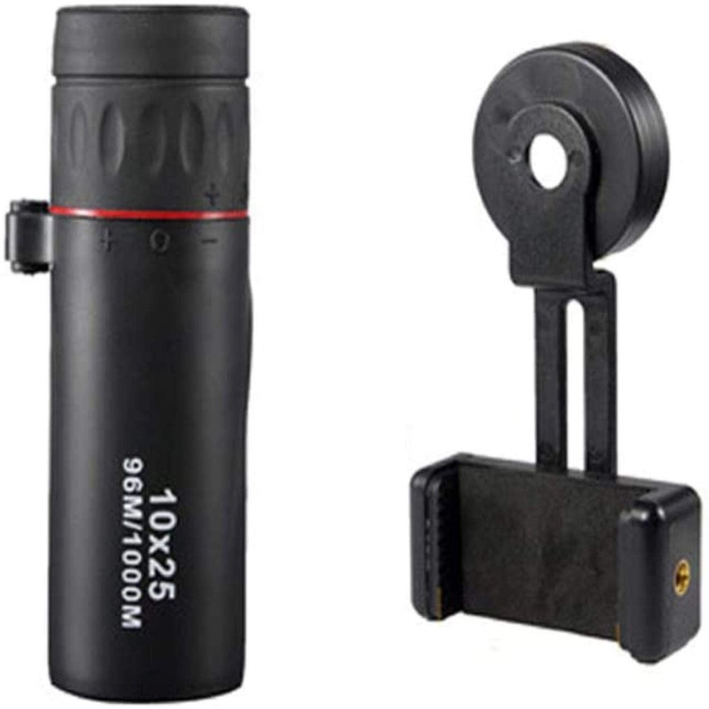 10x25, Portable Monocular Compact with Mini BAK4 Prism Lens Monocular with Smartphone Adapter for Adults Kids Bird Watching Travel Stargazing,for Indoor/Outdoor