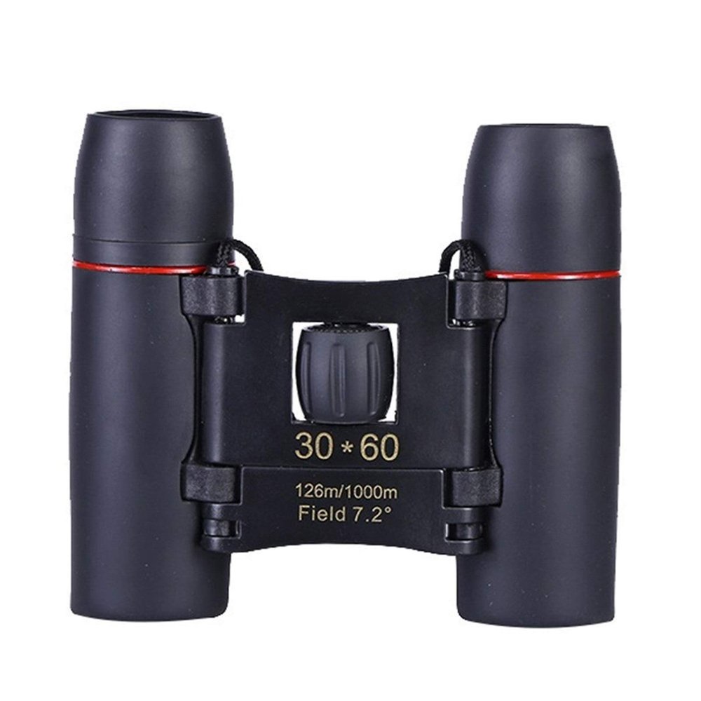 , 30X60 Mini HD Optical Binoculars Telescope Zoom Outdoor Travel Folding Telescope Black