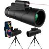 12X50 HD, Night Vision LED Red Waterproof + Smartphone Holder & Tripod, for Mobile Phone Bird Watching Camping Hunting Hiking - view 1
