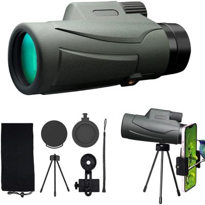 , 12 x 50 HD Waterproof with Smartphone Holder & Tripod, BAK4 Prism and FMC, for Hiking, Camping, Bird Watching