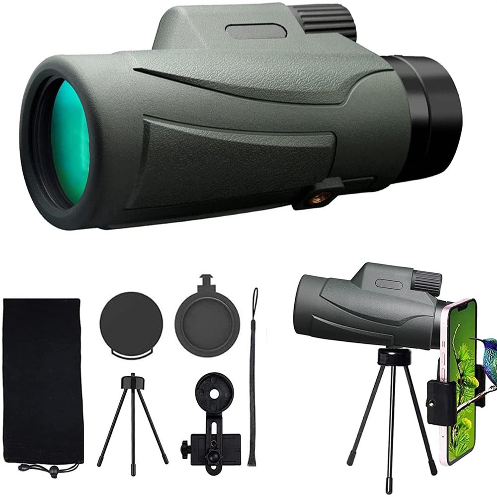 , 12 x 50 HD Waterproof with Smartphone Holder & Tripod, BAK4 Prism and FMC, for Hiking, Camping, Bird Watching