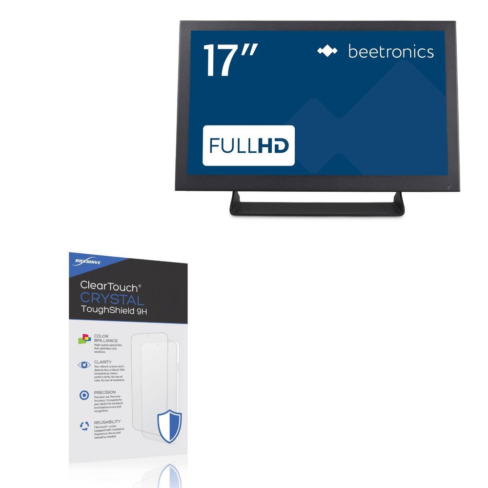 BoxWave Screen Protector Compatible with Beetronics 17HDM - ClearTouch Crystal ToughShield 9H (2-Pack), Clear 9H Tough Flexible Film Screen Protector