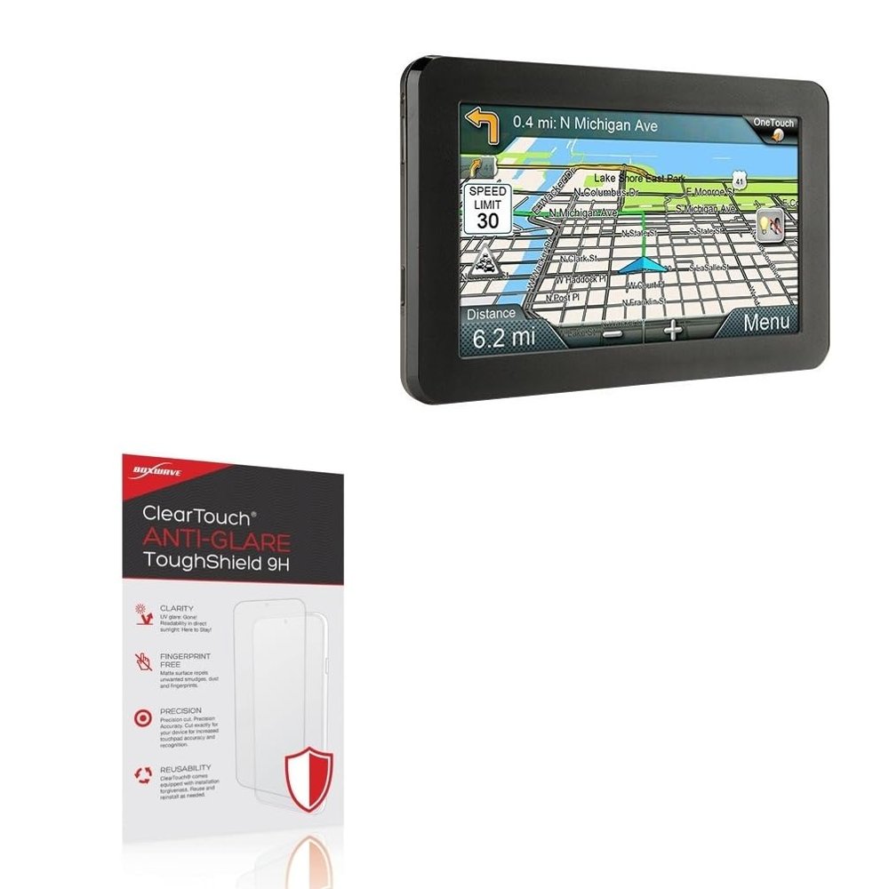 BoxWave Screen Protector Compatible with Magellan RoadMate 9616T-LM - ClearTouch Anti-Glare ToughShield 9H (2-Pack), Anti-Glare 9H Tough Flexible Film Screen Protector