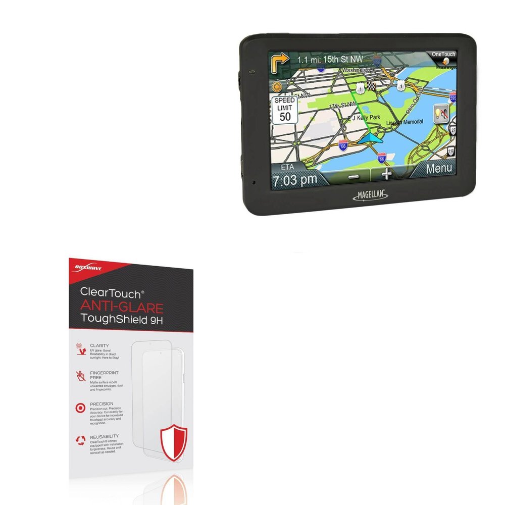 BoxWave Screen Protector Compatible with Magellan RoadMate 5620-LM - ClearTouch Anti-Glare ToughShield 9H (2-Pack), Anti-Glare 9H Tough Flexible Film Screen Protector