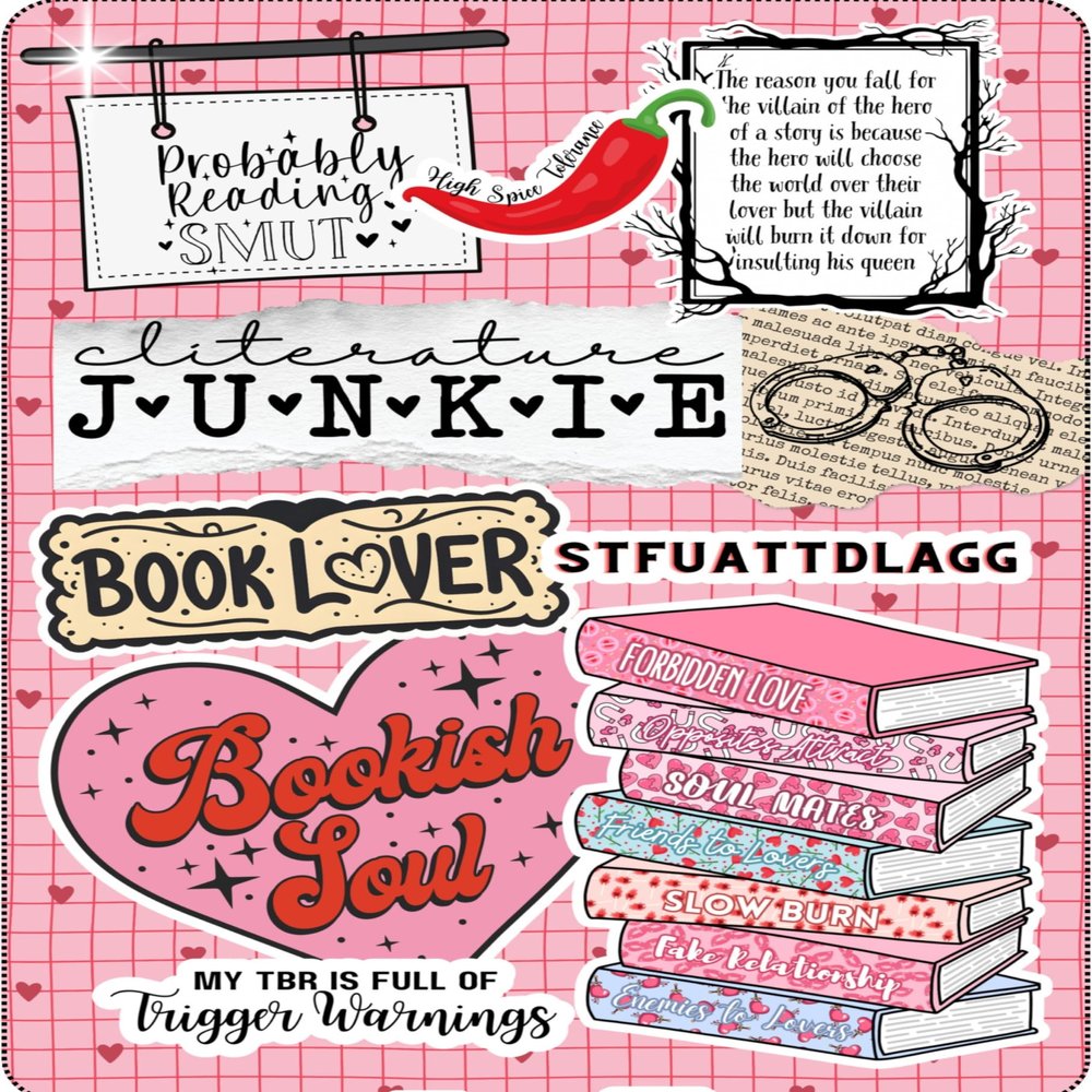 Cliterature Junkie Kindle Insert, Spicy Bookish Decor for Clear Kindle Cases Smut Romance Reader Gift Trigger Warning Kindle Accessory for Book Lovers (11th Gen Kindle Paperwhite)