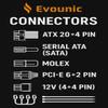Evounic 800W 80 Plus Bronze Certified ATX Power Supply Full Modular PSU with Active PFC, Dual/Quad Core Support, SLI/Crossfire, Haswell Ready Gaming/Desktop PC Compatible (800W Full-Modular) view 2