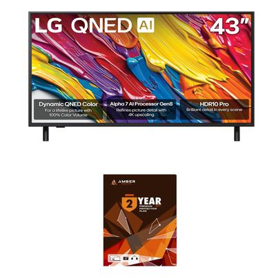 LG 43QNED82AUA 43 Inch QNED AI 4K Smart TV with HDR10 Pro and 2 Year Amber Protection Plan (2025)