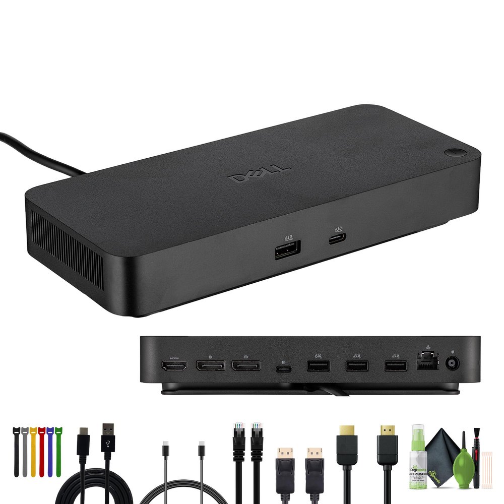 Dell SD25 Pro Smart Dock -USB-C Docking Station for 4 Monitor Display Support, USB-C, 130W Power Delivery, 2.5GbE, HDMI 2.1, Dual DP, USB-A & C Ports Bundle