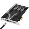 SABRENT PCIe 3.0 x4 Add-in Card with 10GbE and 3X M.2 NVMe SSD Slots, Tool-Free Aluminum Heatsink, Supports 2230/2242/2260/2280, No Bifurcation Required, NAS/Server/PC Compatible (EC-PM2L) view 1