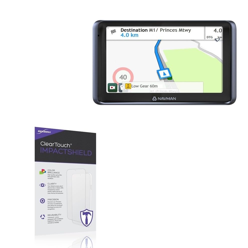 BoxWave Screen Protector Compatible With Navman BIG RIG DUO - ClearTouch ImpactShield (2-Pack), Impenetrable Screen Protector Flexible Film
